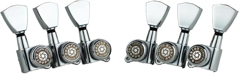Eddaray Store Guitar Locking Tuners (3R + 3L) - 1:18 Gear Ratio Lock String Tuning Key Pegs Machine Heads with Tulip Shaped Knob Replacement Guitar Accessories (E-104SP, Chrome) - Image 3